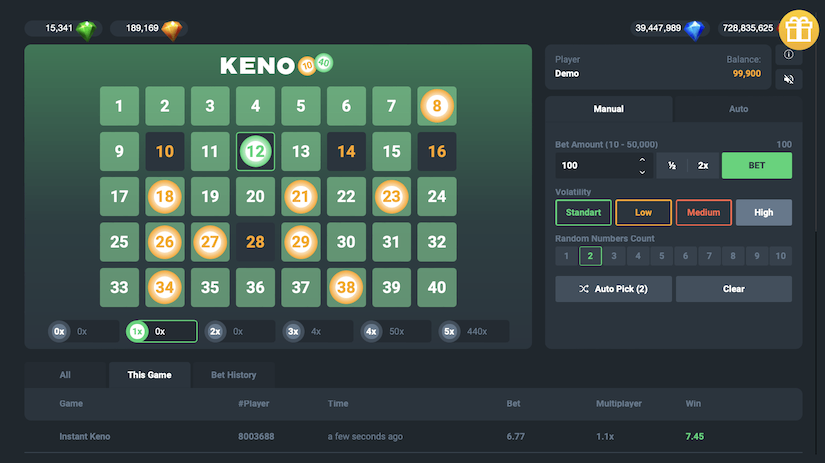 Keno by PopOk Gaming - 2